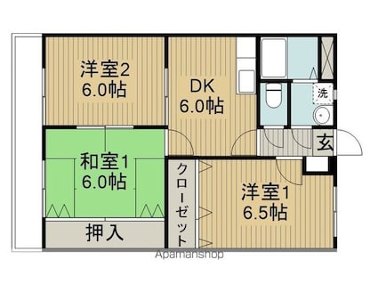 コンシェール天星[3DK/60.51m2]の間取図