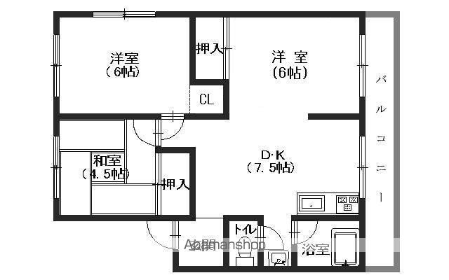 米尾マンションの間取り写真