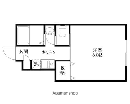 滋賀県甲賀市水口町山[1K/28.98m2]の間取図