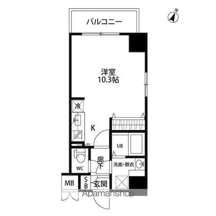 ルクレ池袋[1R/31.2m2]の間取図