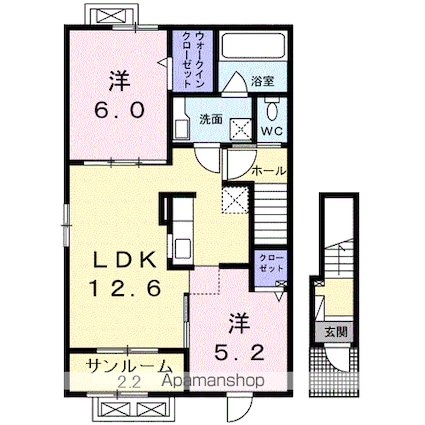 クレイン[2LDK/61.8m2]の間取図