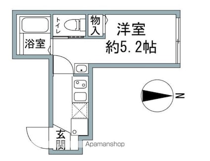 ＥＸＩＡ中野[1K/16.28m2]の間取図
