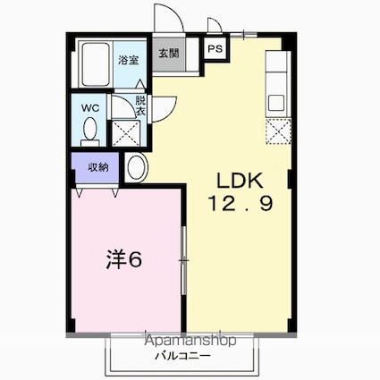 ＧＲＥＥＮハイツ赤地　Ｂ[1LDK/40.04m2]の間取図