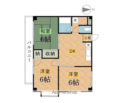 オリエンタルホーム木村[3DK/50m2]の間取図