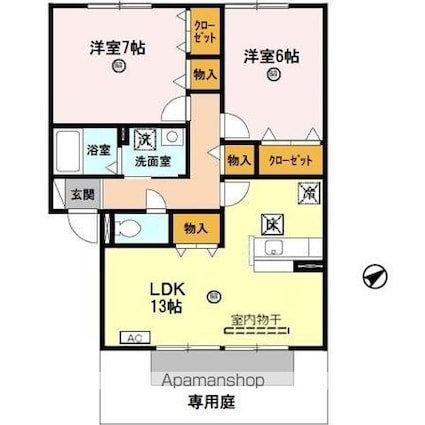 ウィル比叡[2LDK/61.82m2]の間取図
