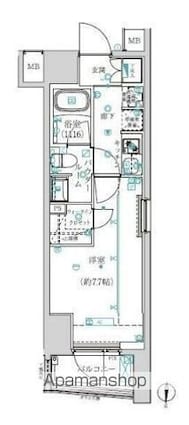 アルテシモ　コルソ[1K/26.26m2]の間取図