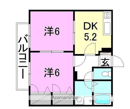 フレグランスいずみ南[2K/42.42m2]の間取図