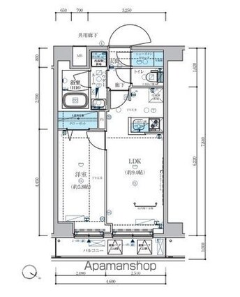 メインステージ板橋志村Ⅲ[1LDK/36.06m2]の間取図