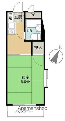 ベルサイユ目黒[1K/15.87m2]の間取図