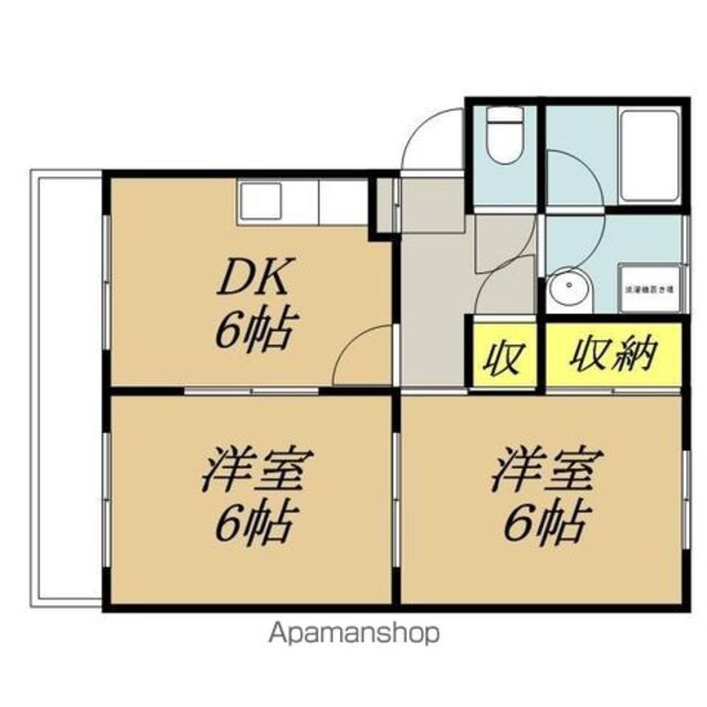 畑田[2DK/43m2]の間取図