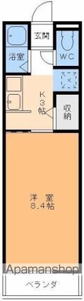 サンテラス昭和町[1K/24.26m2]の間取図