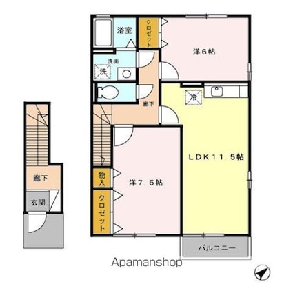 リミテッド[2LDK/62.8m2]の間取図