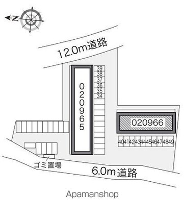 レオパレスエクセレント鹿嶋Ｃ[1K/26.08m2]の配置図