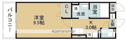 大学南ヒルズ[1K/29.14m2]の間取図