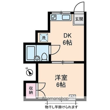 東京都江東区南砂５丁目[1K/24.41m2]の間取図