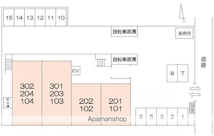 香川県高松市木太町[2DK/54.29m2]の配置図