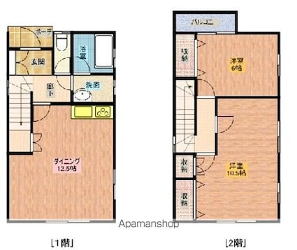 スペースタウン西敦賀[2LDK/72.87m2]の間取図