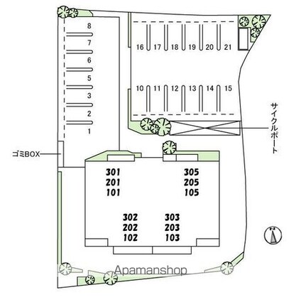 アイカエール[2LDK/62.69m2]の配置図
