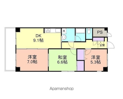 プリムローズ[3DK/62.48m2]の間取図