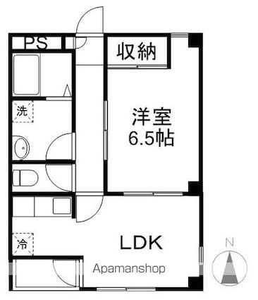 アパートメント松田南館[1LDK/38m2]の間取図