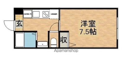 リオグラン[1K/24.15m2]の間取図