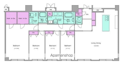 東京都港区西麻布４丁目[4LDK/166.06m2]の間取図