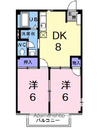 サンシティマノ[2DK/44.71m2]の間取図