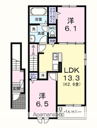 エール　ドゥ[2LDK/59.55m2]の間取図