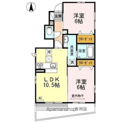 Ｇｒａｃｉｏｕｓ（グレーシャス）　Ａ棟[2LDK/52.83m2]の間取図
