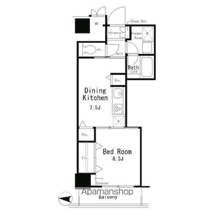 イーストコア曳舟一番館[1DK/37.03m2]の間取図