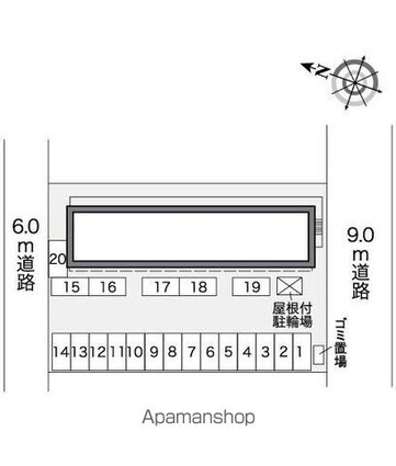 レオパレスコートフェリーク[1K/23.18m2]の配置図