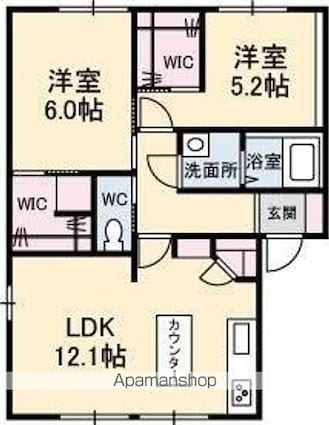 香川県高松市伏石町[2LDK/57.81m2]の間取図