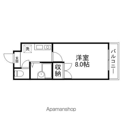 センチュリー玉川[1K/22.8m2]の間取図