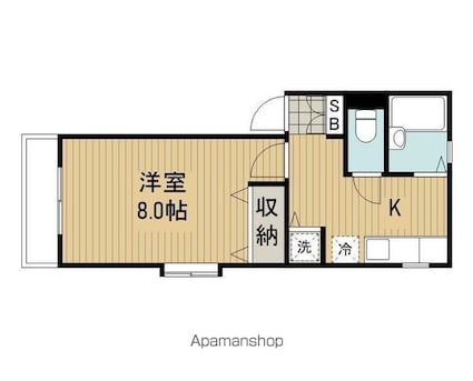 西山ハイム[1K/27.84m2]の間取図