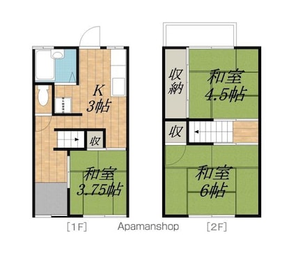 楯アパート[3K/48.6m2]の間取図
