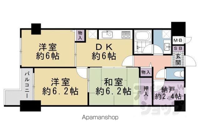 ライオンズマンション二条城東の間取り写真