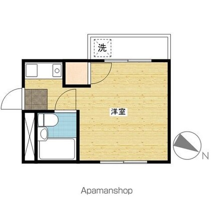サンライズ三宅　Ｂ棟[1R/22.59m2]の間取図