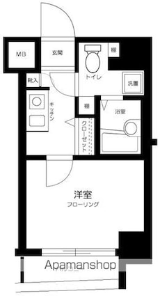 トーシンフェニックス桜上水弐番館[1K/18.56m2]の間取図