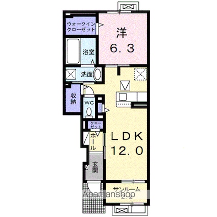 グランドハウス上駒沢[1LDK/50.03m2]の間取図