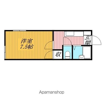ジョカーレ祐光[1K/22.96m2]の間取図
