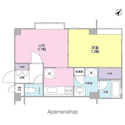柿の木坂音羽ハイツ[1LDK/40.25m2]の間取図