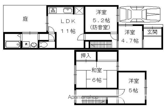 紫竹戸建ての間取り写真