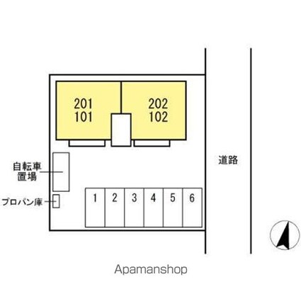 プレジールムラカミ[3DK/56.1m2]の配置図