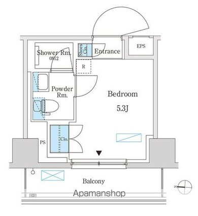 パークアクシス錦糸町スタイルズ[1R/15.41m2]の間取図