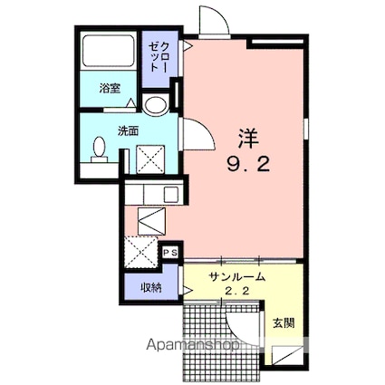 リバーサイド・Ａ[1R/27.67m2]の間取図