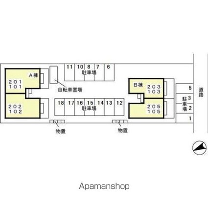 メルベーユ翔[2DK/50.42m2]の配置図