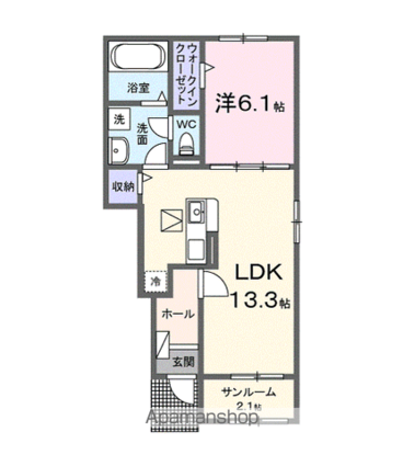 ラフィネⅢ[1LDK/50.01m2]の間取図