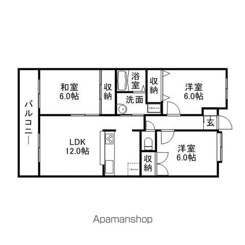 サンパール白木原の間取り