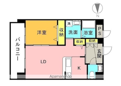 エンブレム持田[1LDK/46.5m2]の間取図