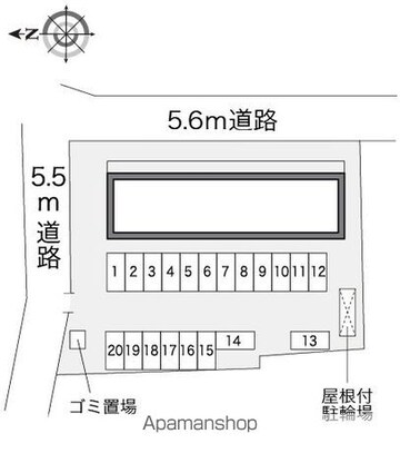 レオパレスグリーンライン[1K/26.08m2]の配置図